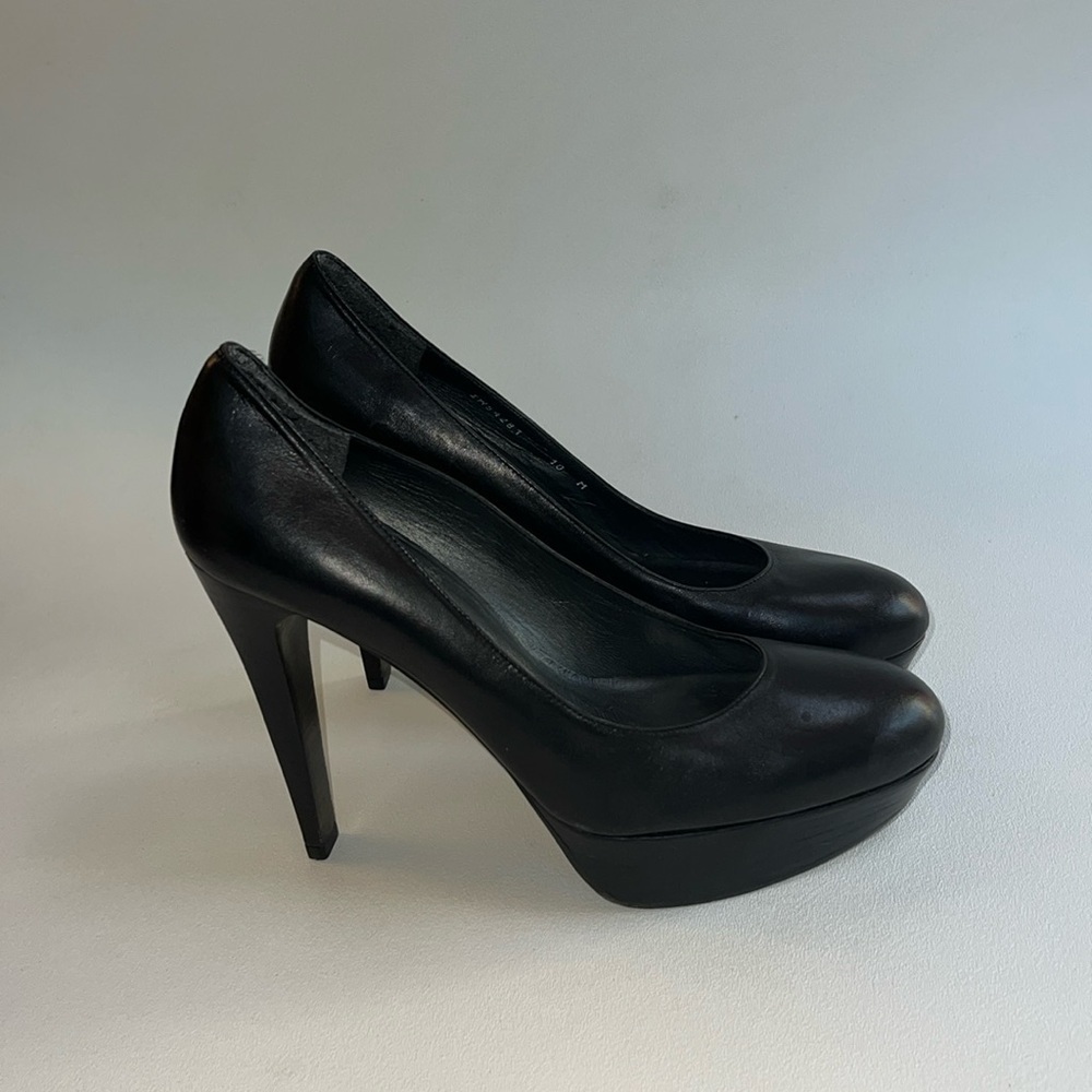 Stuart Weitzman pumps black classic platform‎ timeless  vamp goth essential 10 - Picture 4 of 9
